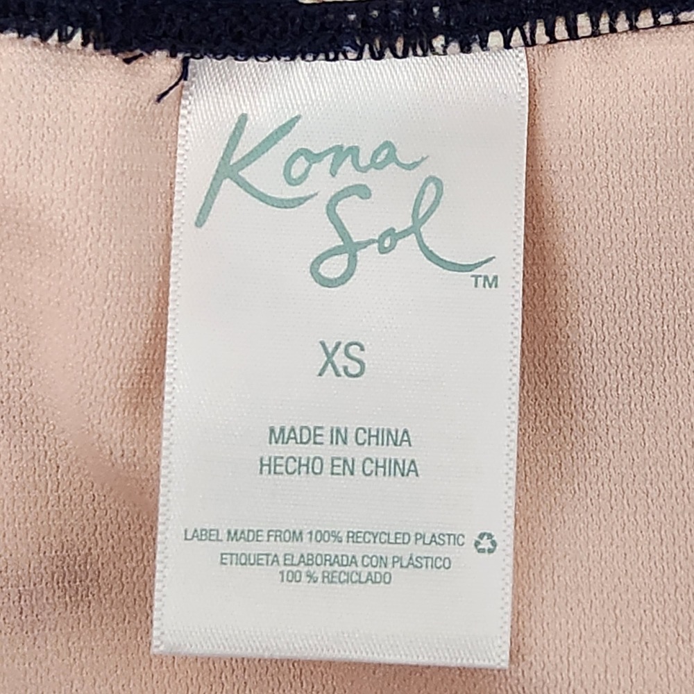 Kona Sol Swim Bottom Womens XS Navy Floral Hipster Medium Coverage AG298B Cutout - Picture 3 of 11
